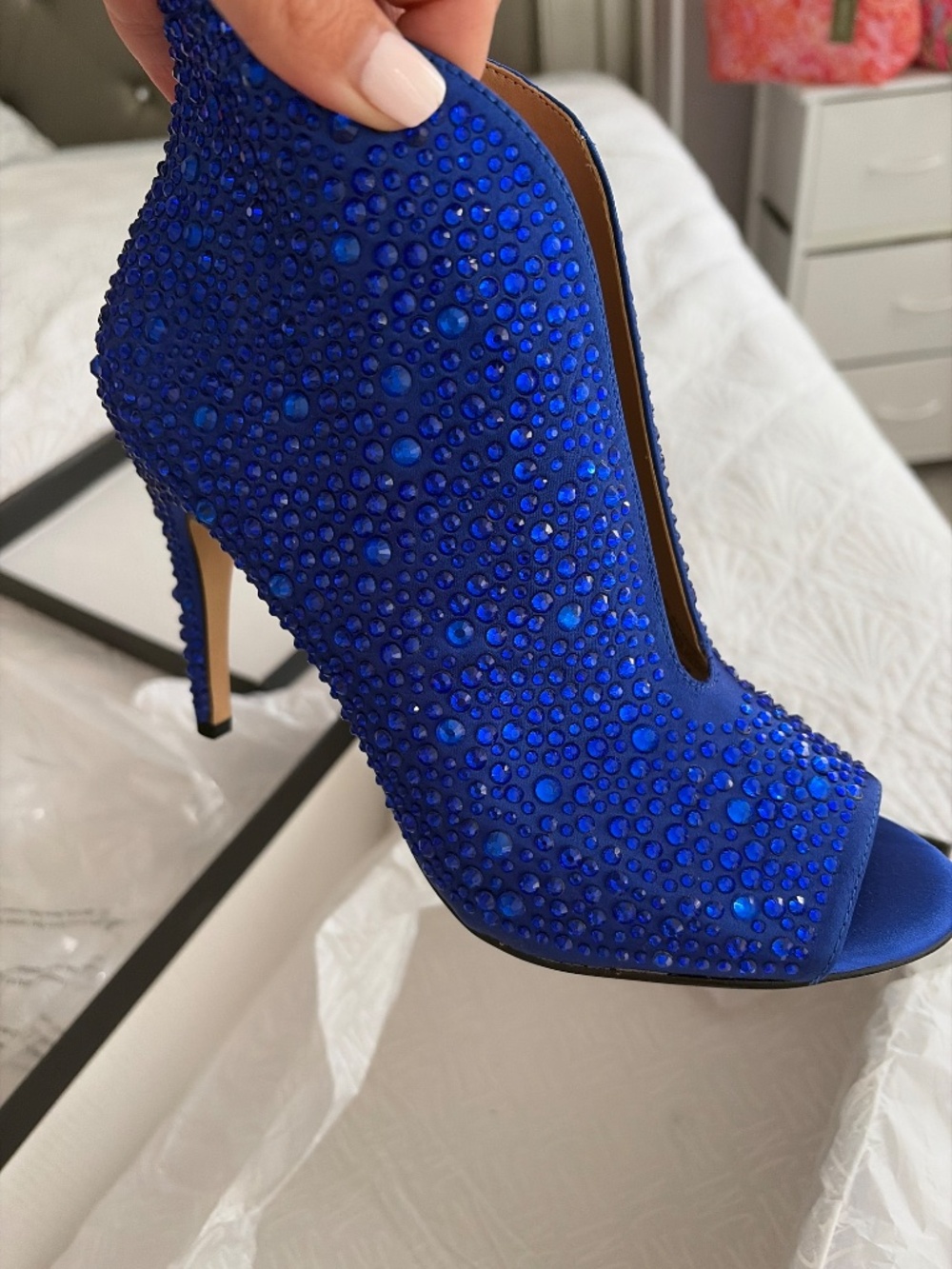 Cobalt rhinestone blue shoes - Picture 5 of 5